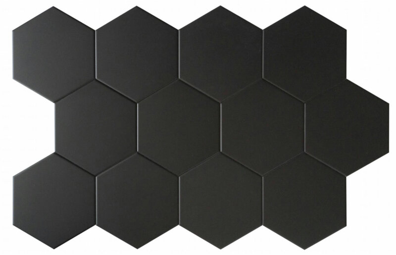 Керамическая настенная и напольная плитка mayolica essence black 14x16 hexagon vipex