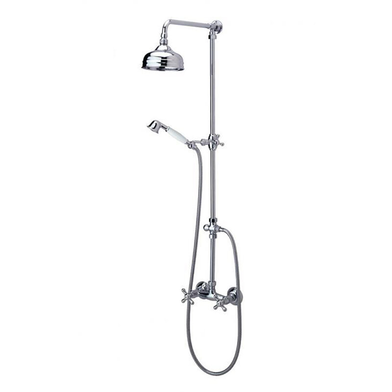 Shower set ramon soler gaudi, with ø 18 mm bar and ø 200 mm overhead shower, fixed height 261866 vipex