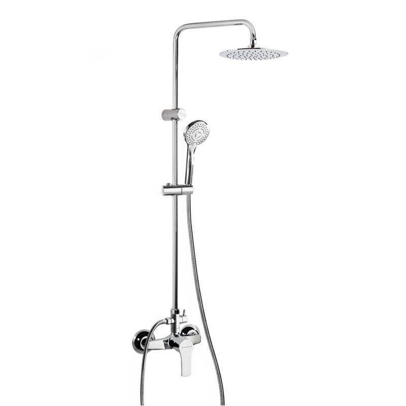 Shower set ramon soler titanium, fixed single-lever shower column with ø240 mm showerhead, chrome 18d307937 vipex