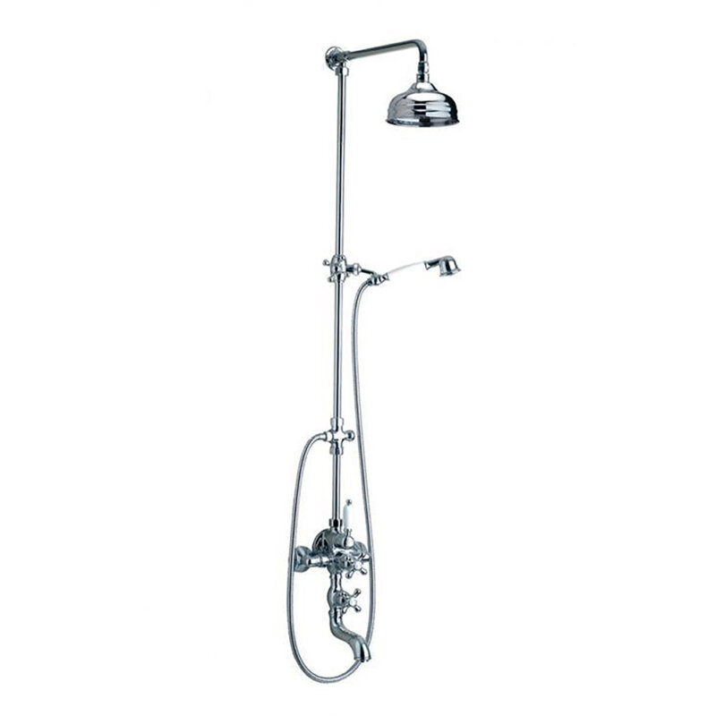 Shower set ramon soler gaudi, with ø 18 mm bar and ø 200 mm overhead shower, fixed height 261866 vipex