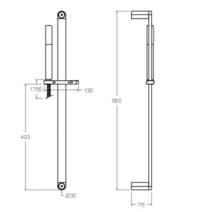 Dušikomplekt ramon soler hydrotherapy, mattmust 70 cm poolringikujuline dušivarras metallist käedushiga ja voolikuga 99h304968 vipex