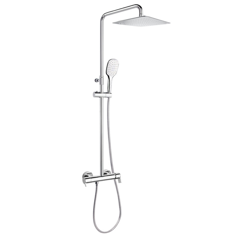 Shower set ramon soler blautherm, telescopic single-handle, with 300 mm square showerhead, chrome 94d308884 vipex