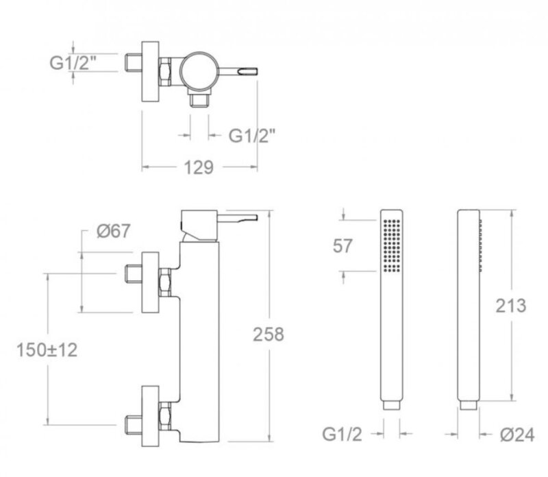 Shower set ramon soler odisea, mixer with set, brushed copper 39d308665 vipex