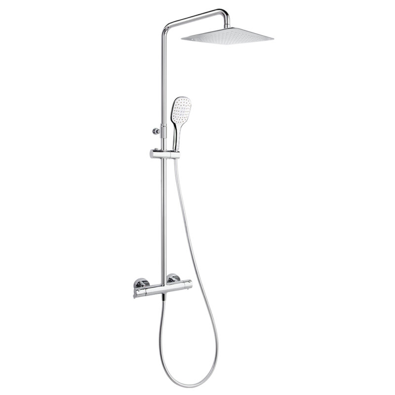 Shower set ramon soler blautherm, thermostat mixer with 300 mm square showerhead, chrome 94d307344 vipex