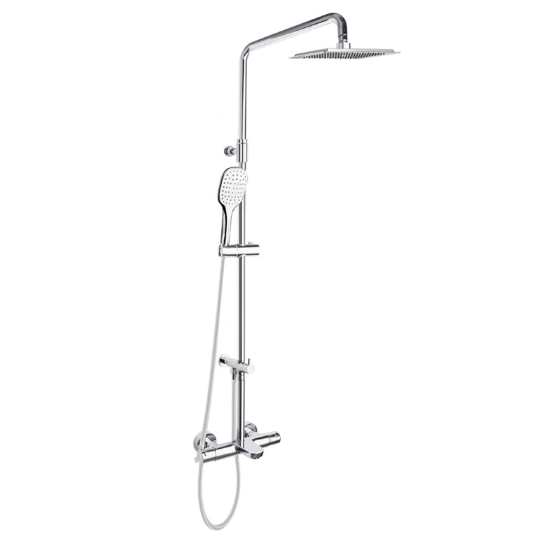 Shower/bath set ramon soler blautherm, telescopic thermostatic, 300 mm square showerhead, chrome 94c308563 vipex