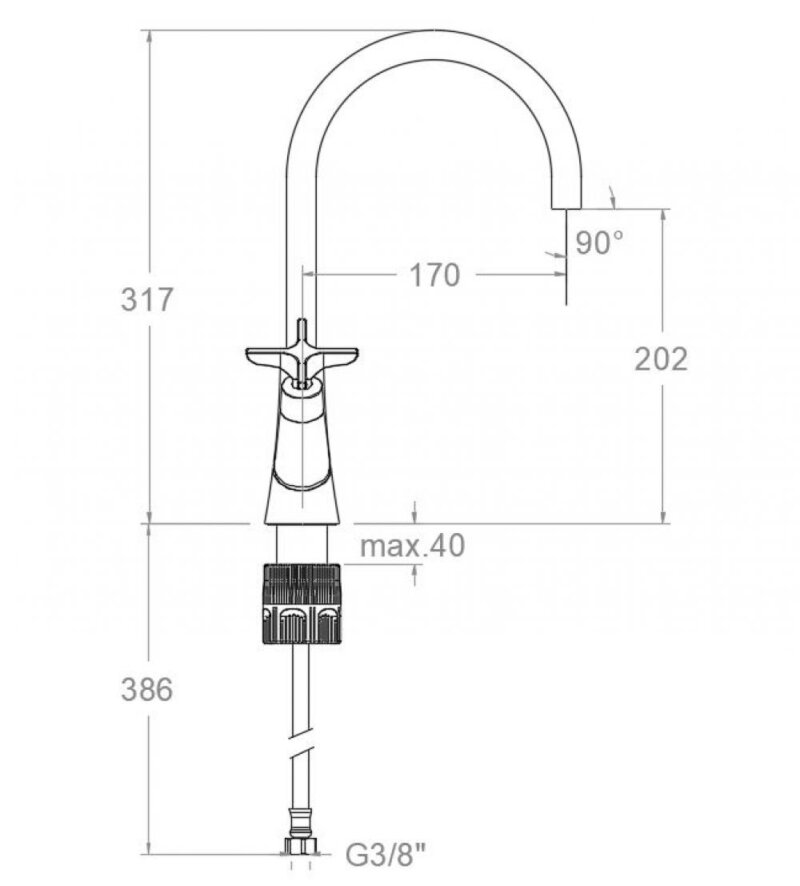 Washbasin mixer ramon soler adagio, two handle 170mm, chromed 91a306077 vipex