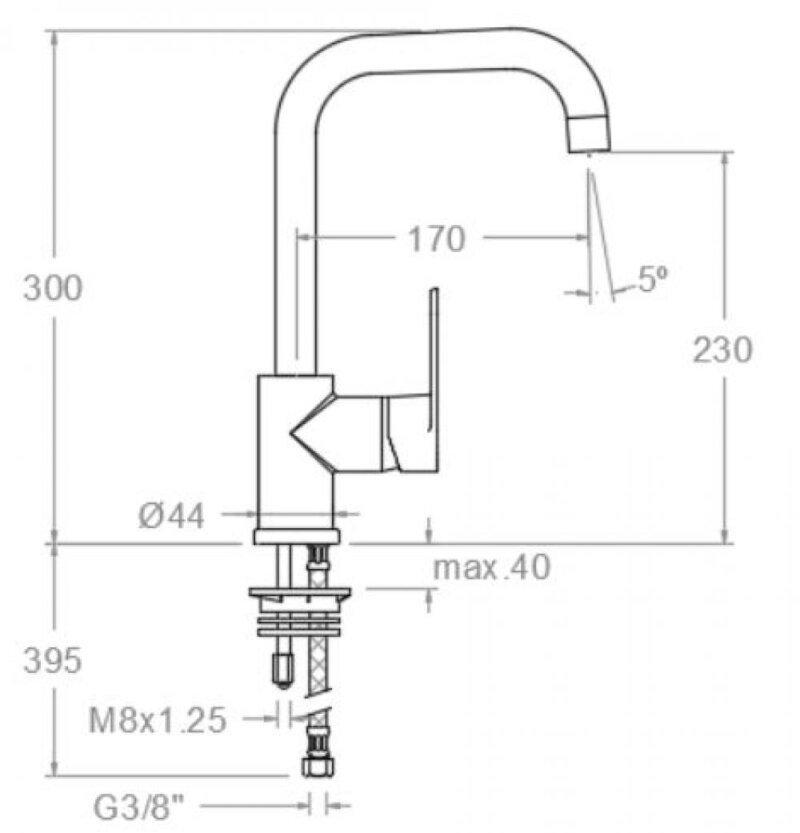 Washbasin mixer ramon soler alexia, swivel spout, chromed 36a300355 vipex