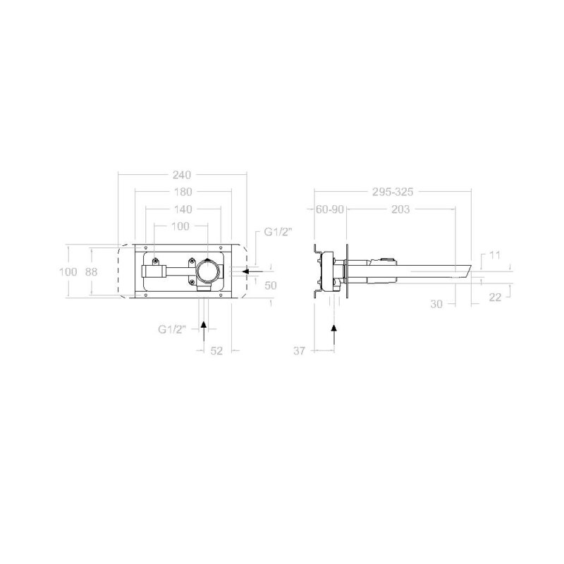 Washbasin mixer ramon soler tzar, with ultraslim metallic plate, chromed 34a302440 vipex