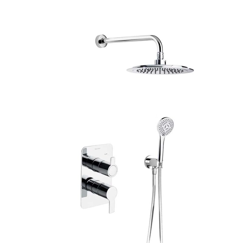 Shower set ramon soler blautherm, single lever mixer with hand shower and 240 mm abs shower head, chrome 94c301586 vipex