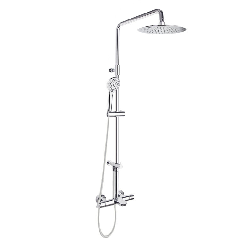 Shower/bath set ramon soler blautherm, telescopic thermostatic, 300 mm round showerhead, chrome 94c308561 vipex