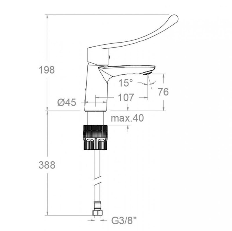 Washbasin mixer ramon soler civic breeam, single-lever, with cold start, chrome 51a308709 vipex