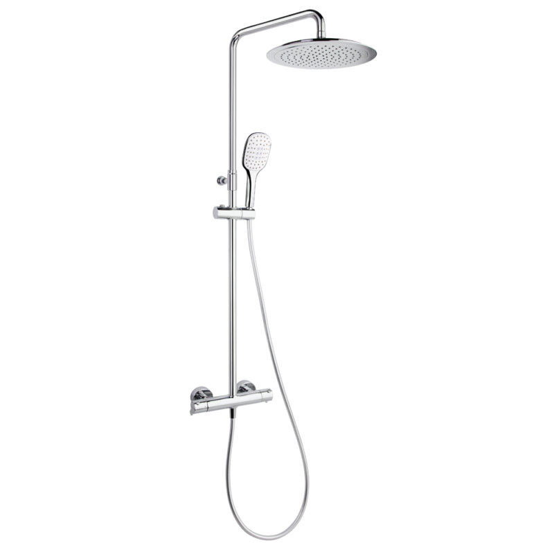 Shower set ramon soler blautherm, thermostat mixer with 300 mm round showerhead, chrome 94d309399 vipex