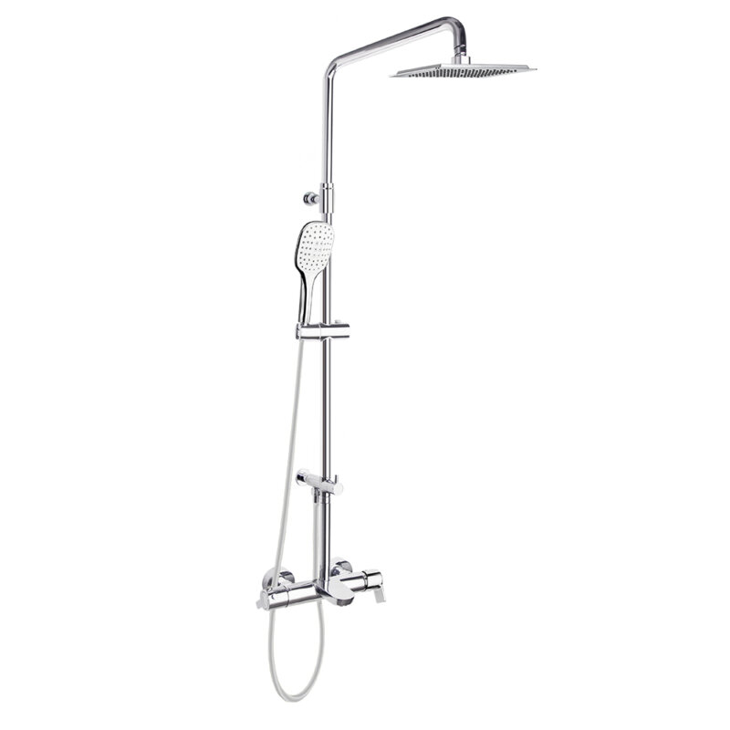 Shower/bath set ramon soler blautherm, telescopic single-handle, 300 mm square showerhead, chrome 94c308568 vipex