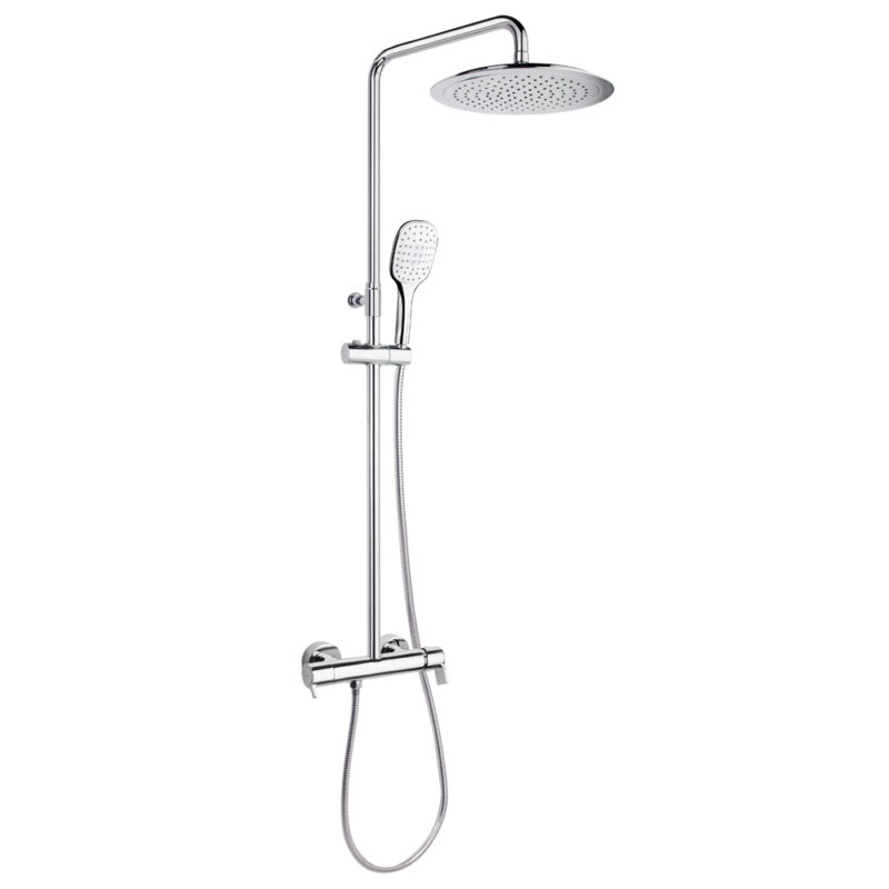 Shower set ramon soler blautherm, telescopic single-handle, with 300 mm round showerhead, chrome 94d308931 vipex