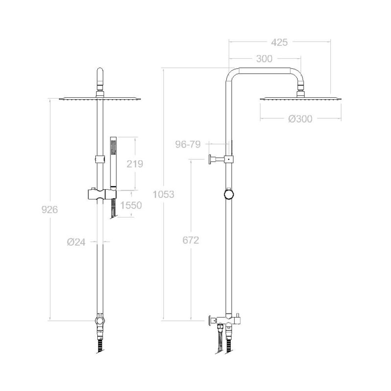 Shower set ramon soler hydrotherapy, adaptable shower with handheld shower 99h302793 vipex