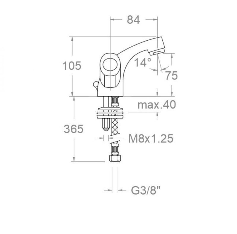 Washbasin mixer ramon soler eco, two-handle, chrome 70a306298 vipex