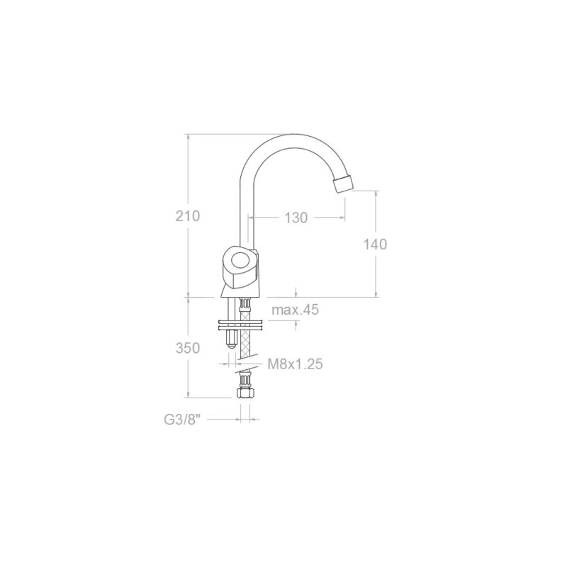 Washbasin mixer ramon soler eco, with swivel spout 803190 vipex