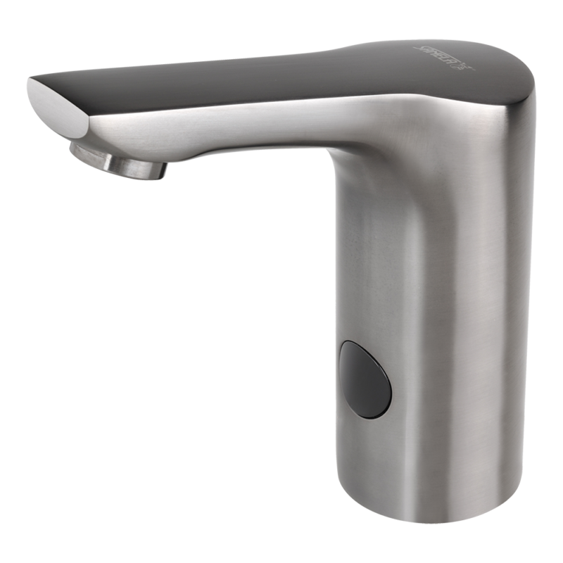 Automatic washbasin tap for cold and hot water, metal grey matt, 6 v vipex