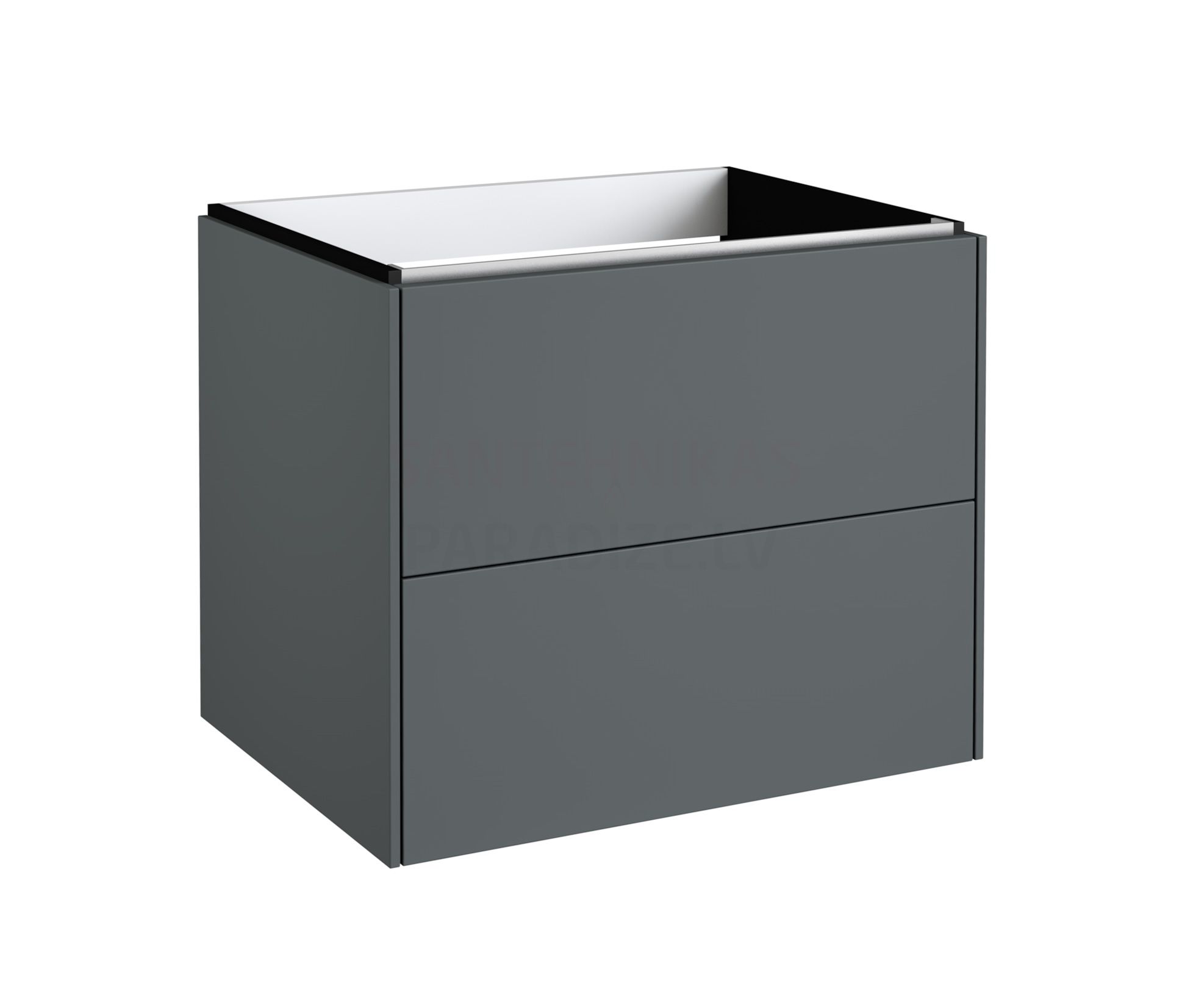 Kame d-line pesuallaskaappi ilman allasta, 2 laatikkoa, mattahopea, 500x600x450mm vipex