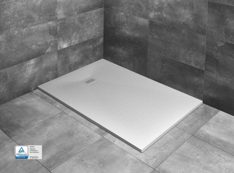 Radaway kyntos f white shower tray marble conglomerate vipex