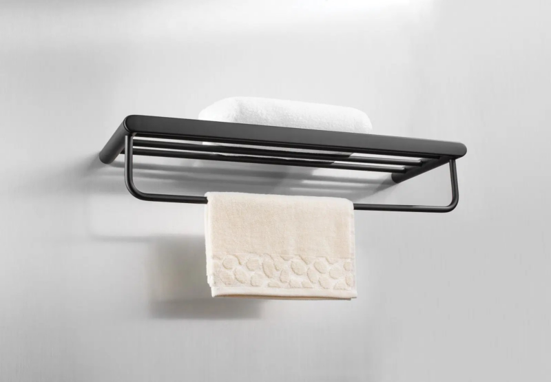 Deante round ribbed shelf, matte black 628x226x121 mm adr_n531 vipex