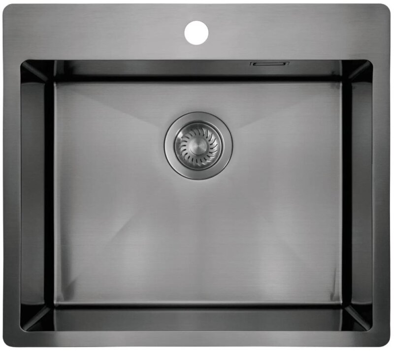 Deante olfato precious ruostumattomasta teräksestä valmistettu keittiön pesuallas zpo d10b 550x505x200 mm titanium vipex