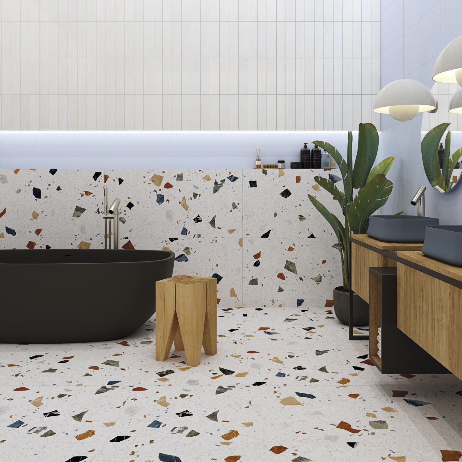 Arcana Stracciatella-R Nacar 80x80cm terratso plaat vannitoas