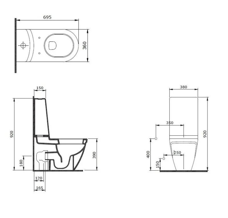 Bocchi taormina 1017 lattiaan asennettava wc-istuin; valkoinen vipex